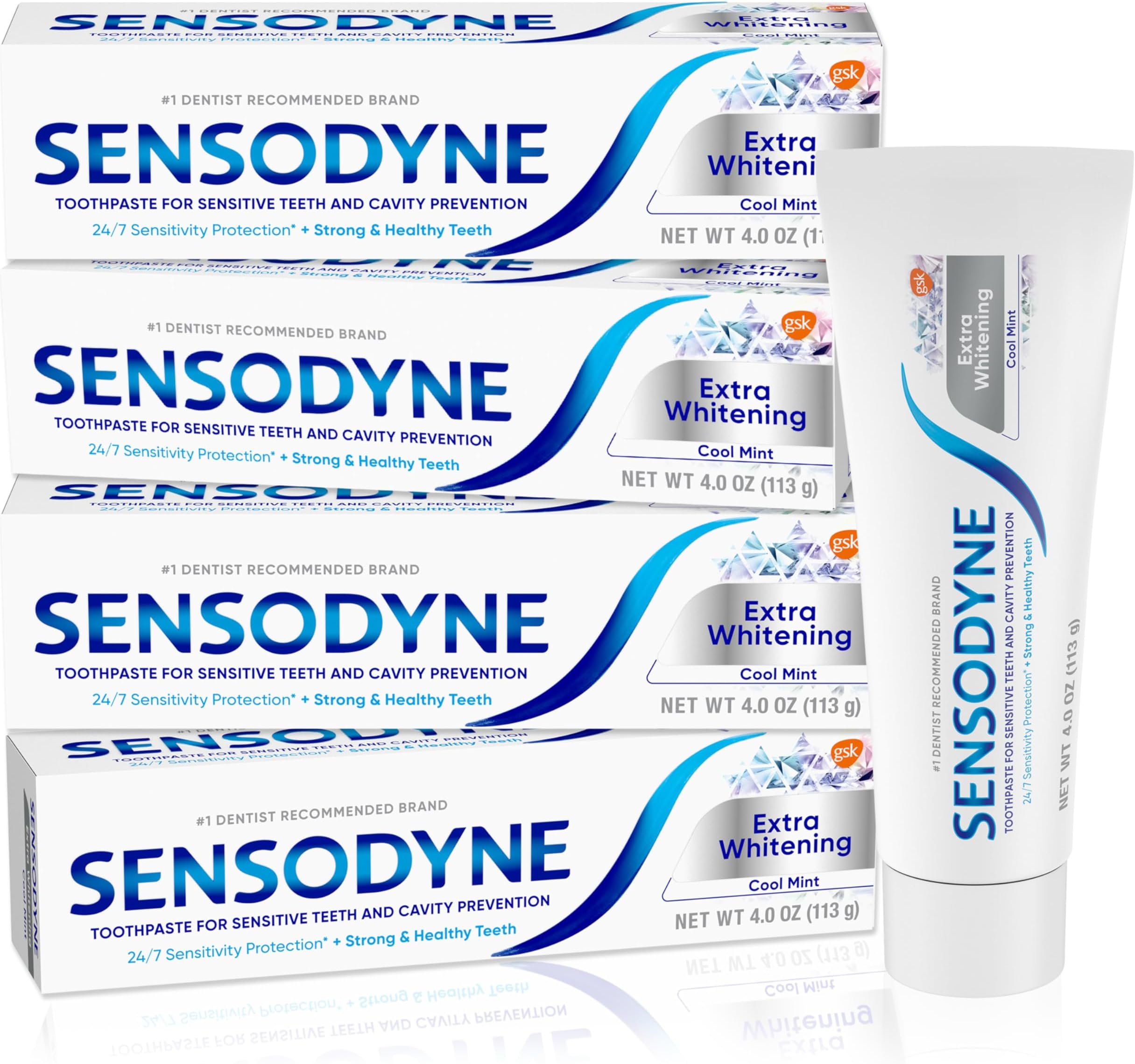 Sensodyne, Sensodyne Fluoride Toothpaste, Extra Whitening 6 Oz