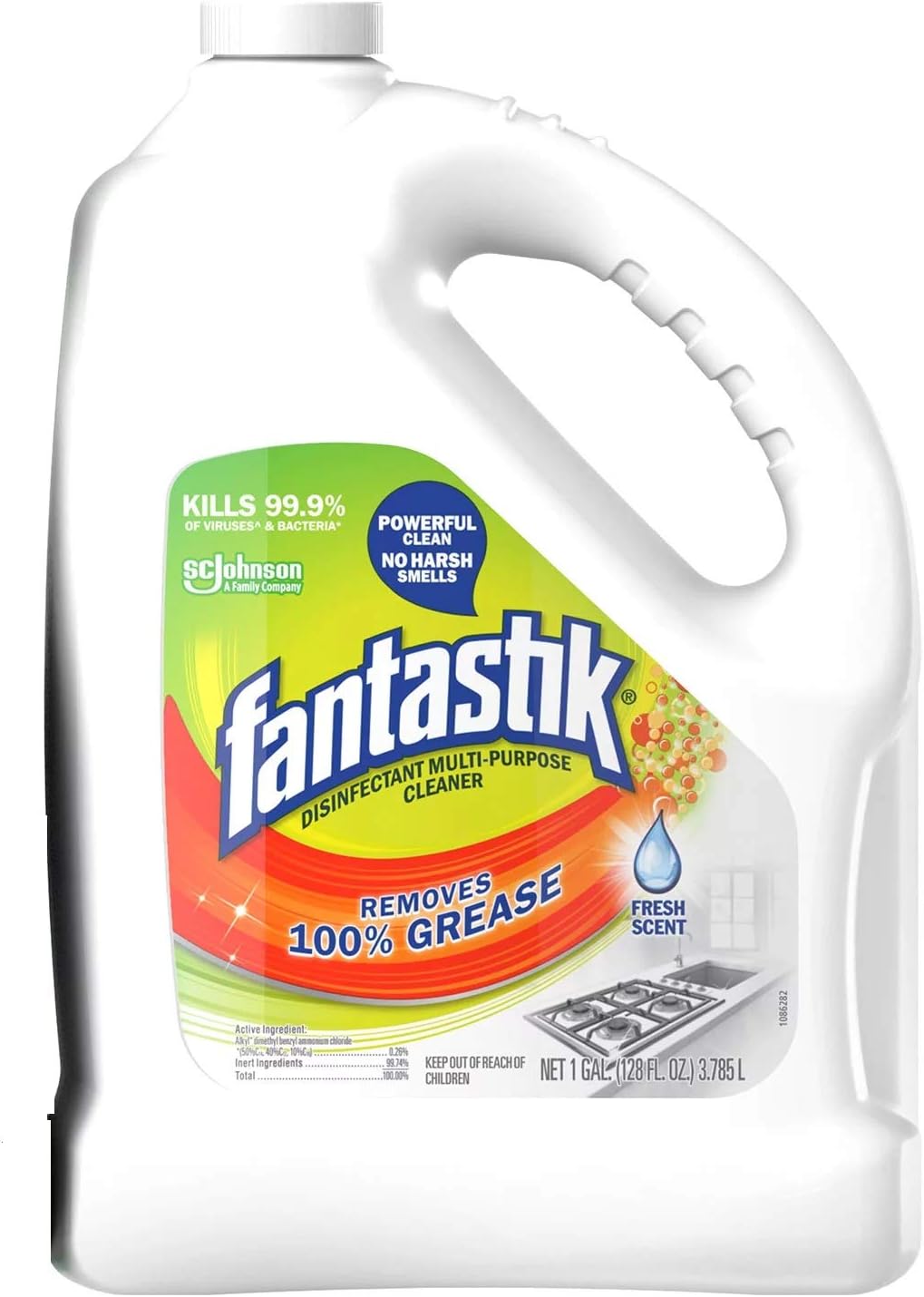 Fantastik Multi-Surface Disinfectant Degreaser, Pleasant Scent, 1 Gallon Bottle