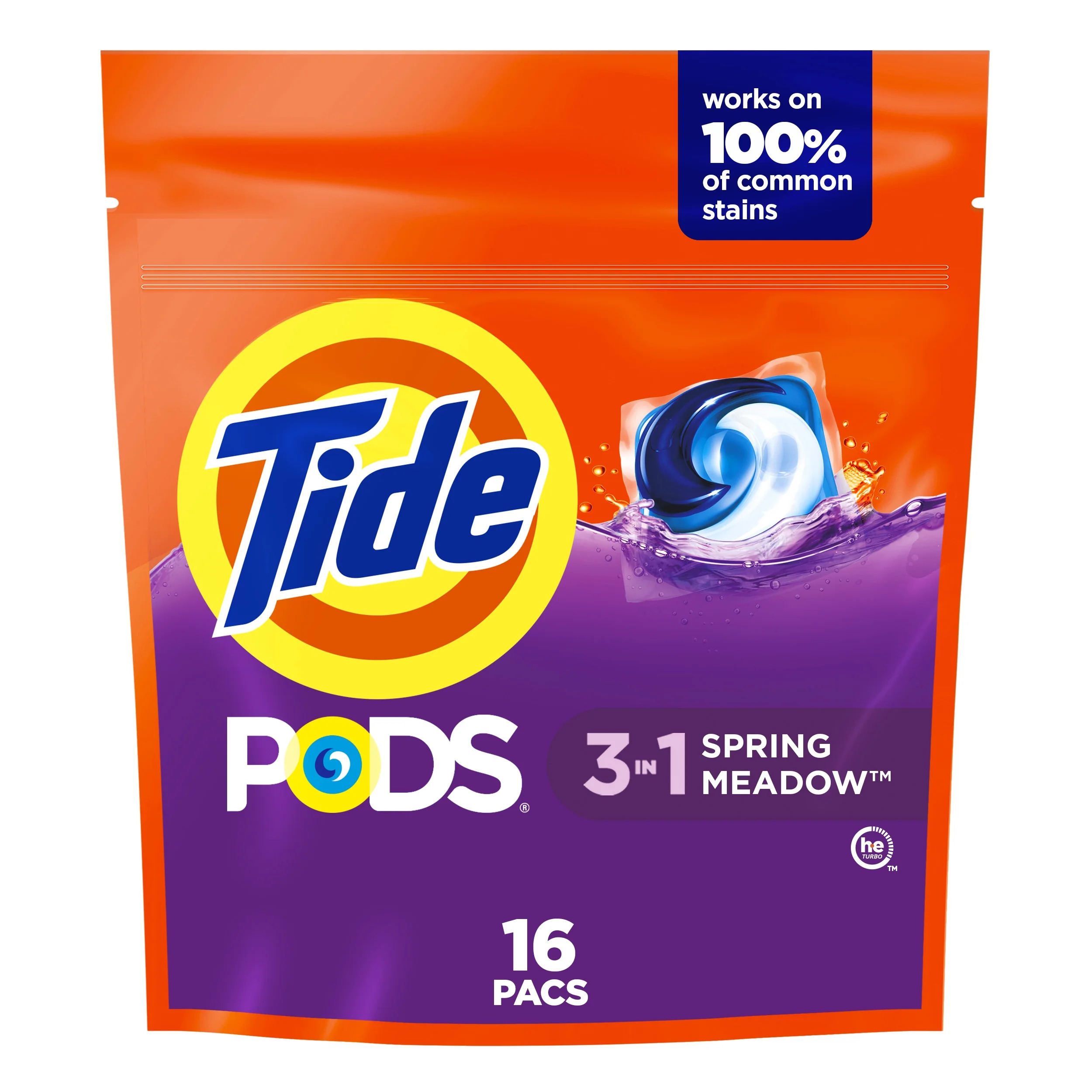 Tide Pods Spring Meadow Laundry Detergent 16 Pod Bag